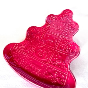 Handmade Ceramic Red Christmas Tree Dish