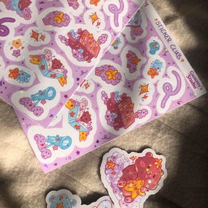 Stargazing Bundle/ Sticker sheet + 2 stickers/ Cute bear Stickers / Aesthetic stickers/ Cute sticker sheets
