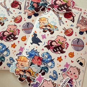Demon Slayer/ Sticker Sheet/ 15+ stickers/ cute stickers