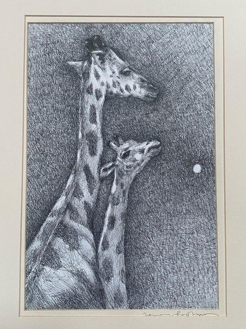 Giraffe Feder und Tinte Bild 1