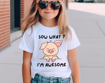 Piggy kids t shirt - fun and playful pig design for boys and girls -  perfect gift idea for birthdays and holidays , and pig themed parties