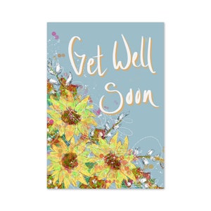 Biglietto di auguri di pronta guarigione con girasoli / Biglietto di auguri di pronta guarigione / Biglietto di auguri di pronta guarigione allegro / Biglietto per dire pronta guarigione / Mazzo di fiori