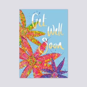 Carte de rétablissement joyeuse / Carte de vœux Obtenez des fleurs bientôt / Carte positive de rétablissement / Cadeau de rétablissement / Carte de fleur joyeuse