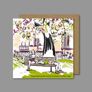 Middagschaduw / Inspirerende kaarten / Positieve kaarten / Take a Moment-kaarten / Blanco kaart / Illustratie pen en inkt / Kaart voor goede vrienden