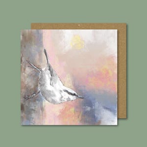 Boomkleverkaart/Britse tuinvogels/wenskaart vogels/Britse vogels cadeau/Britse natuurkaart/blanco kaart/plattelandkaart/boomvogel