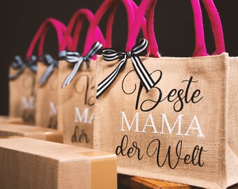 Individuelle Jute Geschenktasche, Jutetasche, Jute, Geschenketasche, Geschenkebeutel, Beutel, Tasche, bedruckte Tasche