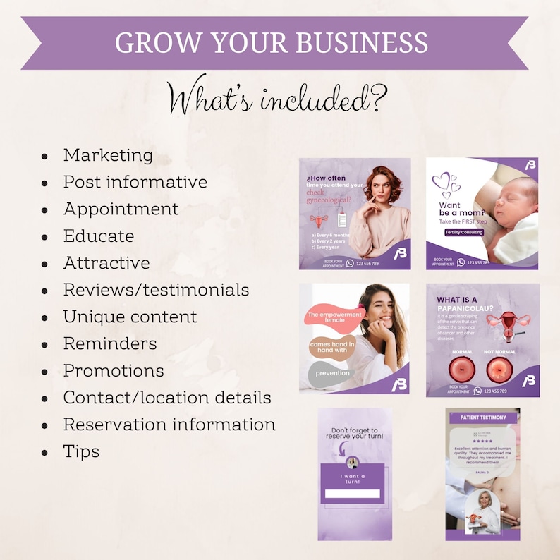 Professional Obstetrics and Gynecology Social Media Kit: Canva ...