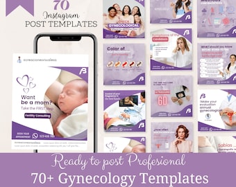 Professional Obstetrics and Gynecology Social Media Kit: Canva Templates, Instagram Content and OBGYN Medical Branding.