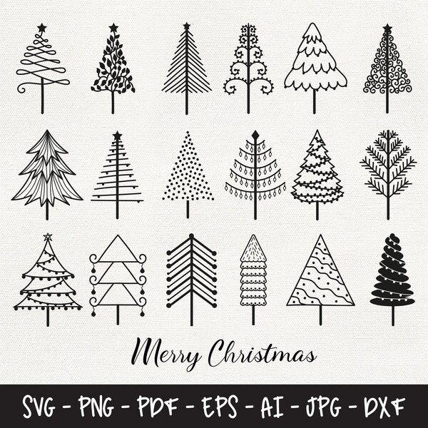 Christmas Tree Svg Bundle, Merry Christmas, Christmas Ornaments, Winter Svg, Svg Files for shirt, Dxf files for laser,