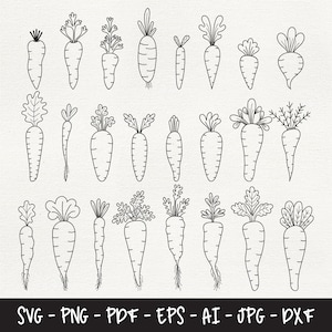 Karotten Bundle SVG, Karotten Clipart, Gemüse geschnitten, Osterkarotten SVG, Osterkarotten SVG, SVG-Dateien zum Schneiden, DXF-Dateien für Laser