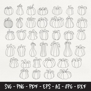 Pumpa Silhuett SVG Bundle: Höst, Halloween, Bondgårdsdesign (Digital Nedladdning)