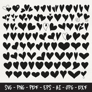 Herzen SVG Bundle Teil 3, Herz Vektor, Herz Clipart, Liebe SVG, Doodle Herzen, Valentine Herz svg, Silhouette Dateien, Herz geschnitten Dateien