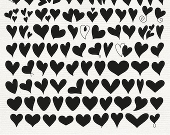 Doodle Heart SVG Bundle: Valentine's Day Vector Clipart (Digital Download)