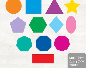 Geometric Shapes SVG Bundle: Vector Clipart Files (Digital Download)
