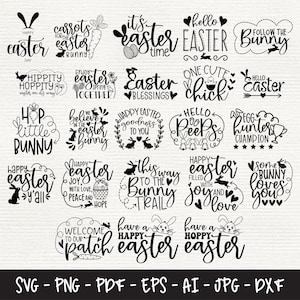 Happy Easter SVG Bundle Część 1, Wielkanoc SVG, Cytaty Wielkanocne, Króliczek Wielkanocny SVG, Pisanka SVG, Witaj Wielkanoc, Witaj Wielkanoc