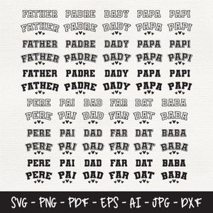 Father Svg Bundle Część 2, Dady Svg, Dad Svg, Blessed Dady Svg, Cricut Cut File, Pliki Svg dla koszulek, Pliki DXF dla lasera