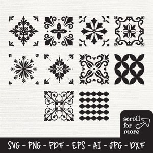 Tile Pattern SVG Bundle: Kitchen & Bathroom Designs (Digital Download)