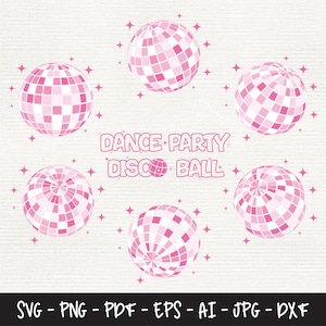 Disco Ball Pink Svg Bundel, Disco Ball Zwart, Disco Ball 70s Svg, Party Svg, Disco Ball Clip Art, Disco Ball Cutting File, Disco Ball Vector