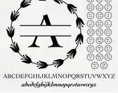 Name Wreath SVG Bundle: Split Monogram, Laser Cut Files (Digital Download)