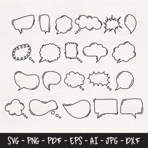 Sprechblasen SVG-Bundle, Wortblasen, Cartoon-Sprechblase, Sprechblase Umriss SVG, Blasenrahmen SVG, Gedankenblase