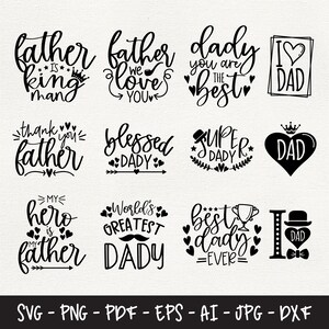 Father Svg Bundle Część 1, Dady Svg, Dad Svg, Blessed Dady Svg, Cricut Cut File, Pliki Svg dla koszulek, Pliki DXF dla lasera