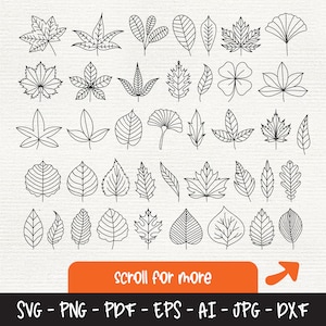Pacchetto Svg foglie parte 2, Foglia Svg, ClipArt foglie, File DXF per laser, File Svg per Cricut, Piante Svg, Botanico Svg, Verde Svg