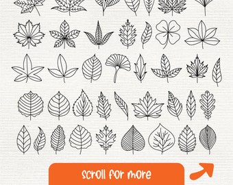 Paquete SVG de hojas: imágenes prediseñadas botánicas, archivos cortados con láser (descarga digital)
