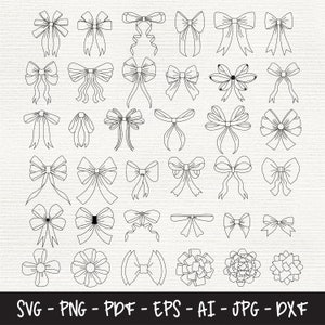 Pacchetto SVG fiocco di nastro, fiocco in formato Svg, nastro in formato Svg, fiocco per capelli in formato Svg, papillon in formato Svg, file DXF per laser, file PNG per Silhouette, file Svg per Cricut