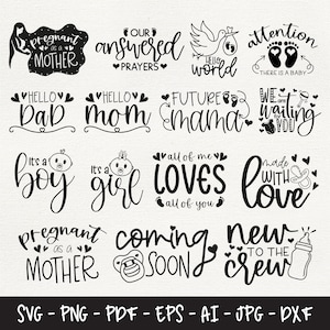 Gravidez svg, Nova mamãe Svg, Maternidade svg, Grávida Png, Anúncio de gravidez svg, Mamãe futura svg, Revelação de gênero, Menino Svg, Menina Svg