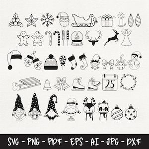 Paquete de campanas navideñas svg, campanas navideñas de colores png, adornos navideños decorativos svg, cascabeles svg, invierno svg, archivos DXF para láser
