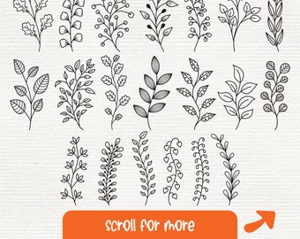 Paquete SVG de hojas: imágenes prediseñadas botánicas, archivos cortados con láser (descarga digital)