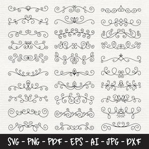 Pakiet Dividers SVG, PART1, dekoracyjne dzielniki tekstowe Svg, dzielniki tekstowe Svg, dekoracyjna granica, ozdoby ślubne, dzielnik liści Svg