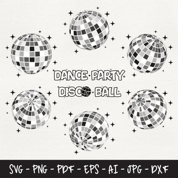 Disco Ball Svg Bundle, Disco Ball Black, Disco Ball 70s Svg, Party Svg, Disco Ball Clip Art, Disco Ball Cutting File, Disco Ball Vector