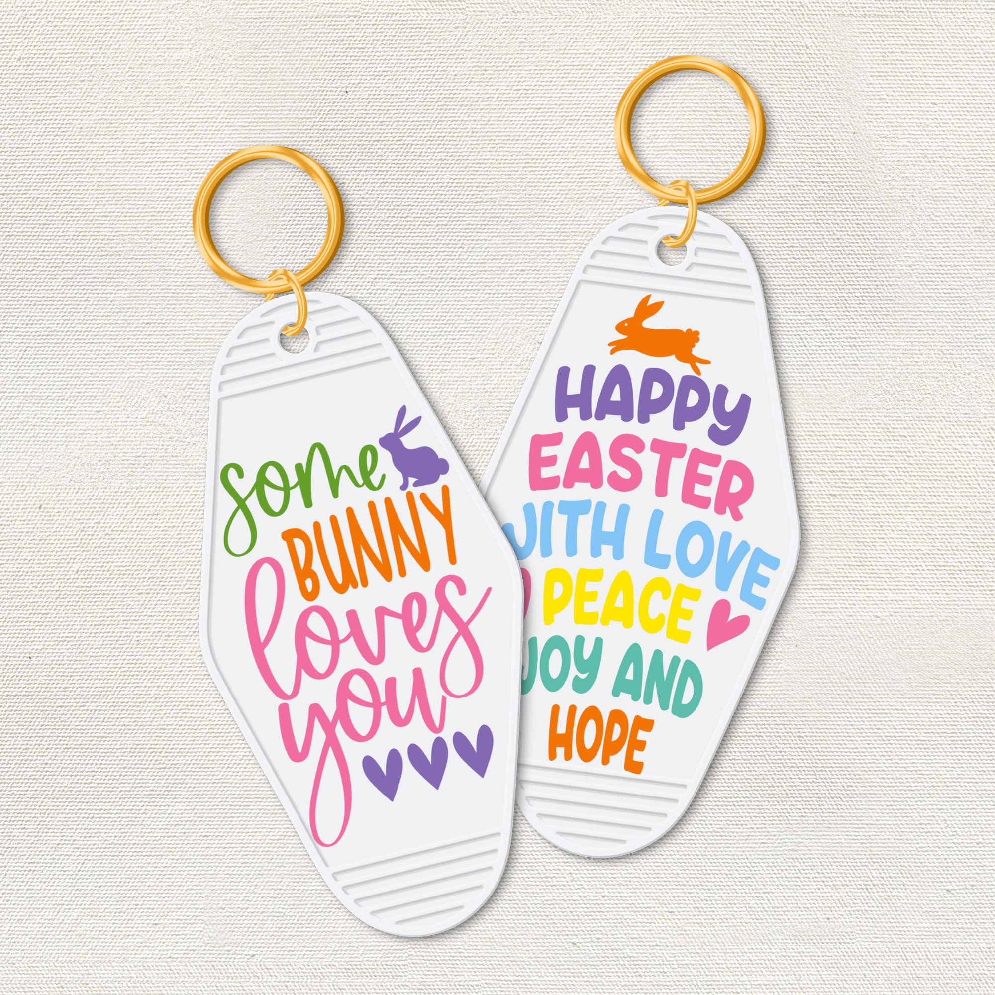Easter Keychain SVG Bundle: Bunny Designs, Laser Cut Files - Etsy