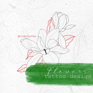 Magnolia tattoo design