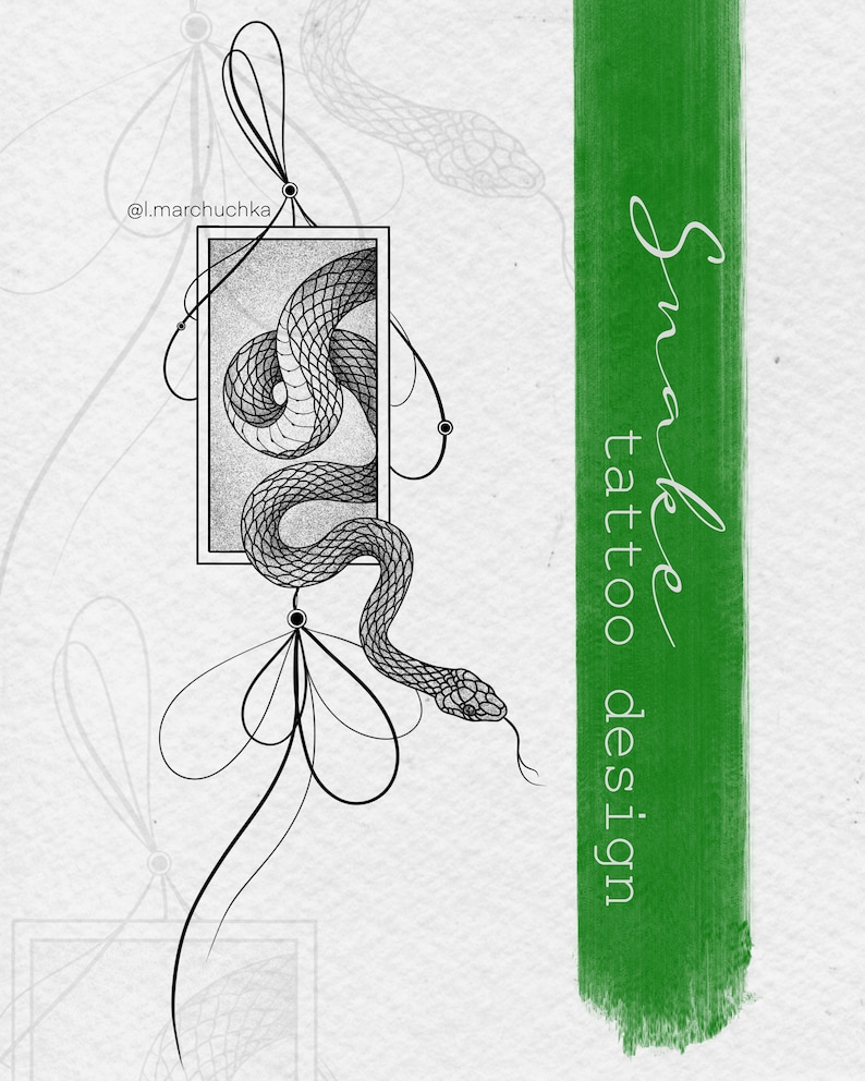 Snake Tattoo Design Etsy
