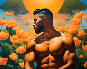 Stampa artistica gay: decorazione per la casa LGBTQ+, ritratto maschile (download digitale)