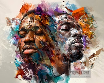 Stampa artistica di ritratto maschile astratto: arredamento LGBTQ per la casa (download digitale)