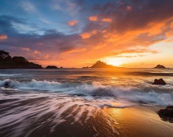 Dramatic Costa Rican sunset - digital rendered photography