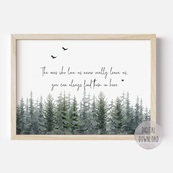 The Ones Who Love Us Never Really Leave Us You Can Always Find Them In Here | Quote | Gift | Grief | Memorial | Lost Loved Ones | Poster