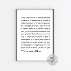 Gloria&#39;s Monologue | Gloria&#39;s Speech | Movie poster | Gloria&#39;s speech | digital download | Print | Empowerment | Wall Hanging | Home Decor