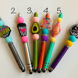 beaded stylus ballpoint pen