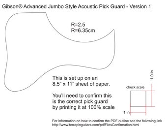 Planos Gibson Advanced Jumbo Scratchplate/Pickguard Luthier, PDF, plano, construcción de guitarra