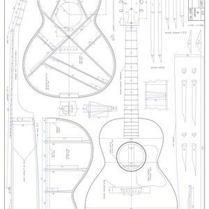 ギブソン L-00 アコースティック ルシアー プラン、PDF、設計図、ギター製作