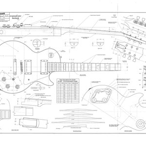 Gibson 1959 Les Paul Luthier Plans, PDF, Blueprint, Guitar Build