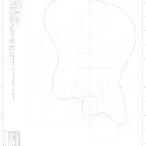 1962 Fender Jazzmaster Luthier plans (Body Only), Blueprint, PDF, Guitar build