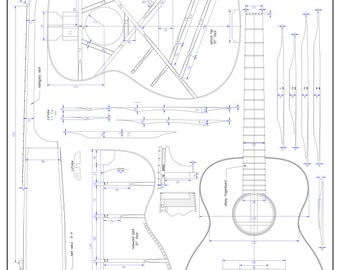 Acoustic Guitar Model 00 Luthier Plans, PDF, Blueprint, Guitar Build