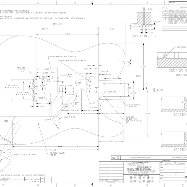 Fender Telecaster Luthier plans, PDF, Blueprint, Guitar build