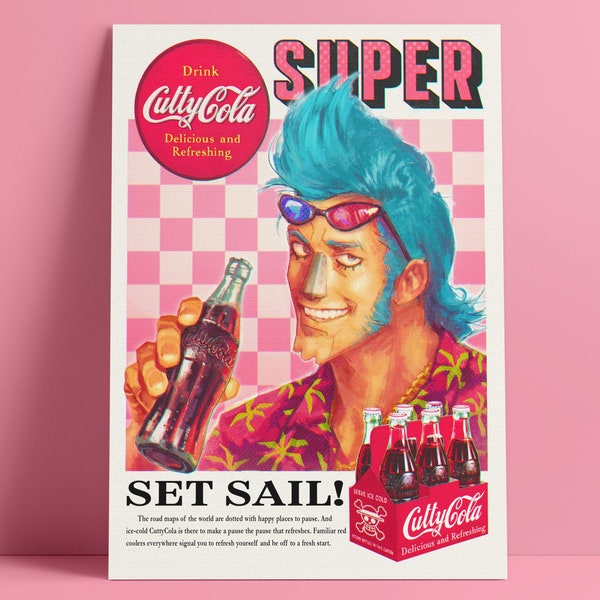 Super Cola - Vintage Pirate Anime Poster