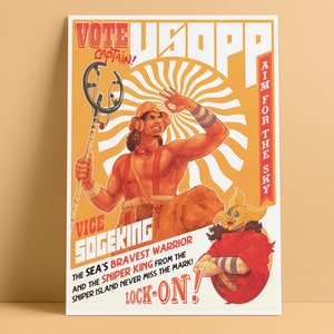 Vote for the captain - Vintage Pirate Anime Poster